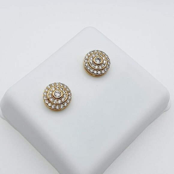 "14K Gold Plated Cubic Zircon Earrings, INUS1BR133 - Picture 6 of 9